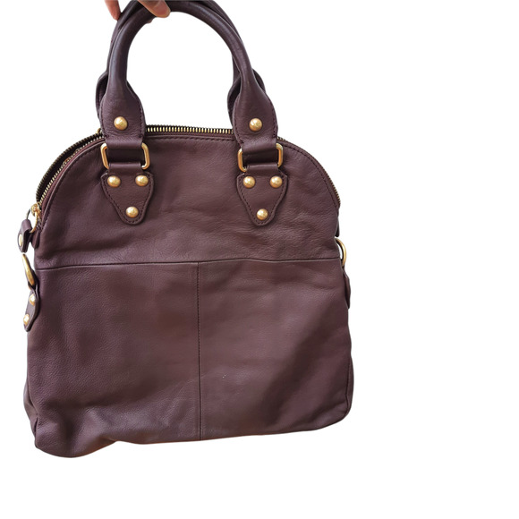 Emma Fox | Burgundy Leather Shoulder Bag - Picture 2 of 13